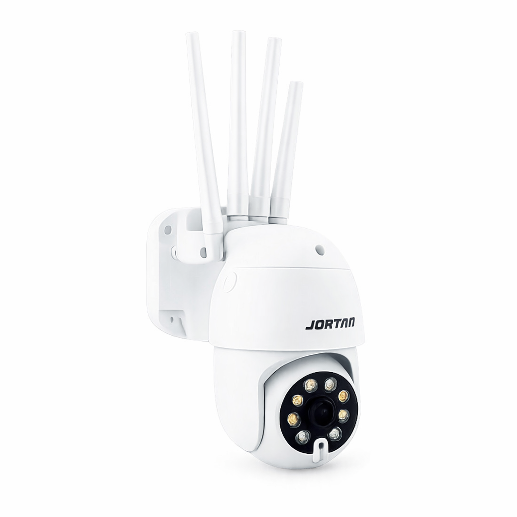 Cámara de Vigilancia IP WiFi Exterior Jortan 2MP con 8 LED + 5 Antenas, LAN y App IPC 360 Home