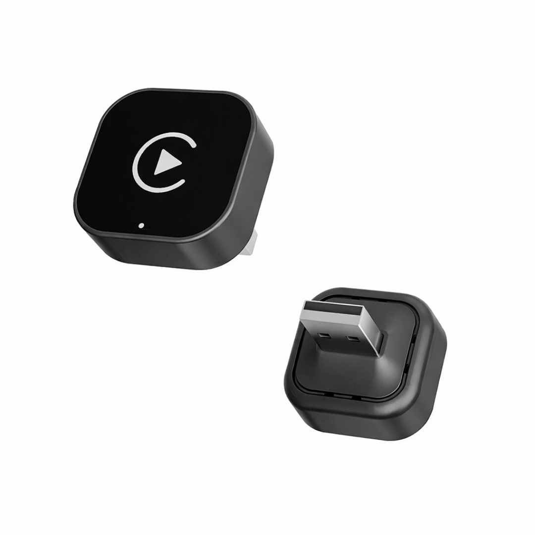 Adaptador Wireless CarPlay “Mini 2-in-1” (2026 Upgrade) Negro – USB/Type-C, Plug & Play, Bluetooth 5.4