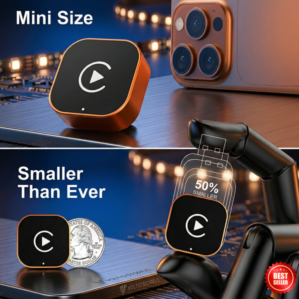 Adaptador Wireless CarPlay Mini 2-in-1 (2026 upgrade): Plug & Play, USB/Type-C y Bluetooth 5.4