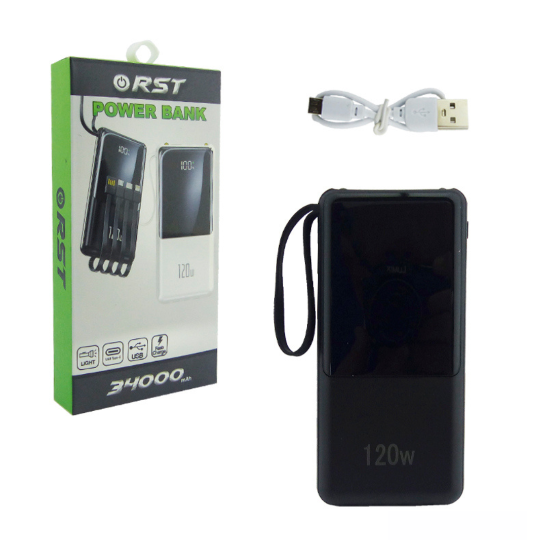 Batería de Emergencia (Power Bank) RST 34.000 mAh con USB, USB-C (Type-C), iPhone y V8 - Imagen 2