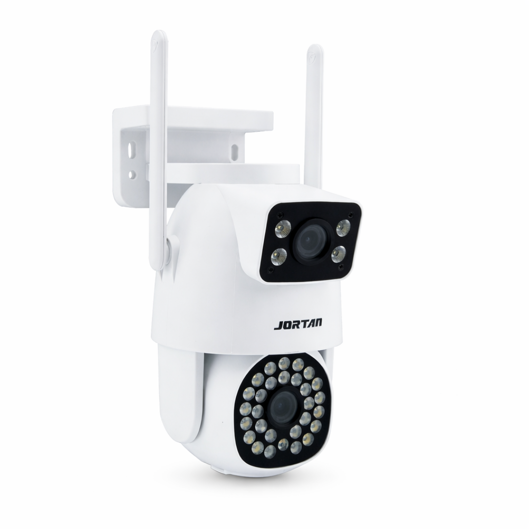 Cámara de Vigilancia IP WiFi + LAN Jortan Doble Cámara con 28+4 LED, App ICSEE