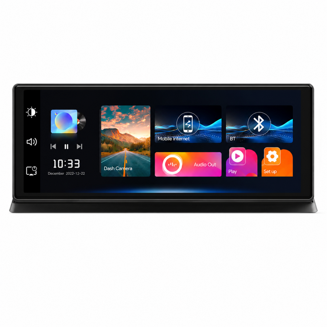 Pantalla Portátil 11,3” para Auto con CarPlay Inalámbrico + Android Auto, Dash Cam 4K y Conectividad FM/AUX (DVR) – 60 Hz