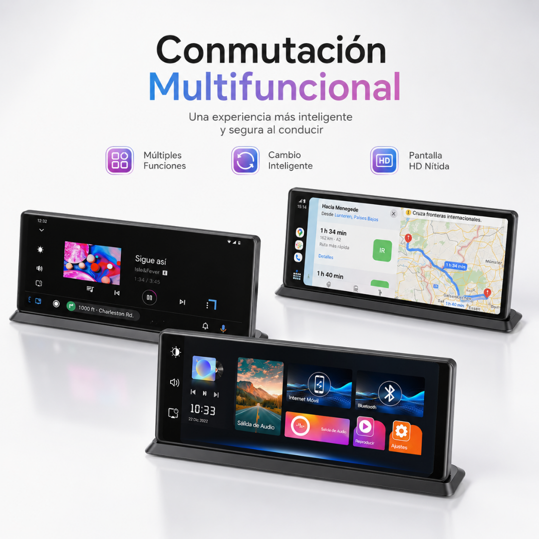 Radio/pantalla multimedia 11,3” con CarPlay inalámbrico y Android Auto, salida de audio por FM o AUX